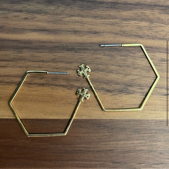 Tory Burch Gold Geometric Earrings - Picture 3 of 5